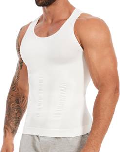 AloneFit Slim N Lift Slimming Tummy Tucker Body Shaper White Vest to Look Slim Instantly Men Shapewear