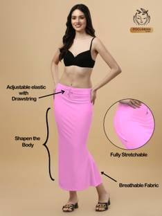 Shayonam and Shayonam Fishcut Saree Shapewear Baby Pink Lycra Bland Petticoat Lycra Blend Petticoat