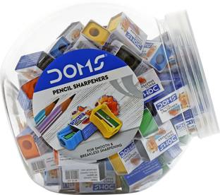 DOMS 100 Piece Jar Single Pencil Sharpeners