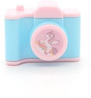 apcatio Unicorn Print Camera Shape Double Hole Pencil Sharpeners Dual Blade Sharpeners