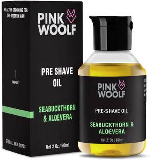 Pink Woolf Pre-Shave Oil, Seabuckthorn & Aloe Vera, Enjoy a Razor Burn Free Shave, 50ml Shave Oil