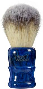 Pink Woolf Luxurious Gloss Resin Blue Monster Handle Synthetic Bristles Shaving Brush