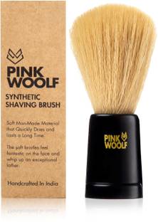 पिंक वुल्फ Soft Bristles  for Men | Engineered Black Plastic Handle | Vegan Friendly Shave Brush | 22mm Knot |"Velvet" Soft Feel for Wet Shaving शेविंग ब्रश
