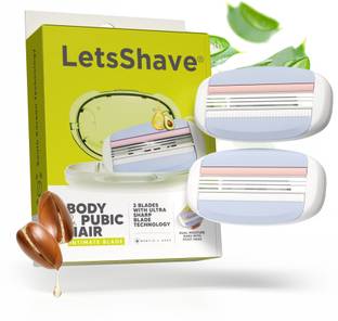 LetsShave Body and Pubic Shaving Blade Refills for Men, Intimate Razor with Pivot Head