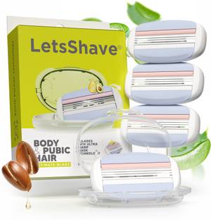 LetsShave Body and Pubic Shaving Blade Refills for Men, Intimate Razor with Pivot Head