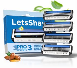 LetsShave Pro 3 Shaving Blades pack of 4 Blades