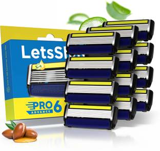 LetsShave Pro 6 Advance Face&Body Shaving Razor Blade Refills/Cartridges Precision Trimmer