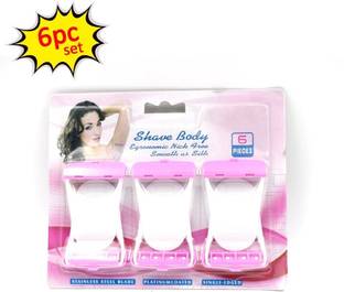 NILORO Plastic Disposable Sterile Skin and Body Razor for Men and Women - 6pcs