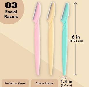 Sienname Reusable washable face/eyebrow/upper lips razor trimmer, Men & Women (Pack of 3)