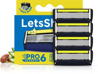 LetsShave Pro 6 Advance Blade refills (Pack of 4)