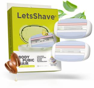 LetsShave Body and Pubic Razor Baldes for Men, Intimate Razor Blade refills