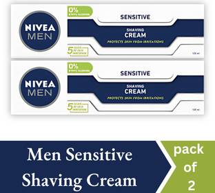 NIVEA Men Sensitive Shaving Cream (Pack of 2)