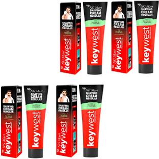 NG MART KEYWEST SHAVING CREAM FOR PERFACT CLEAN & MOISTURE SKIN PACK OF - 120g x 4