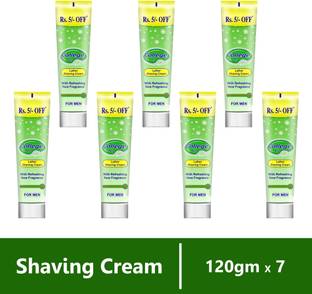 VETONI SHAVING CREAM GREEN| FOR MEN |ALL SKIN TYPE(PACK OF 7)120GMSEACH |840GMS|