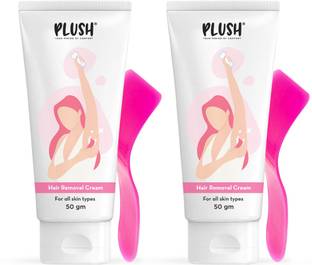 PLUSH Hair Removal Cream with Spatula |Enriched with Jojoba Oil, Aloe vera & Honey