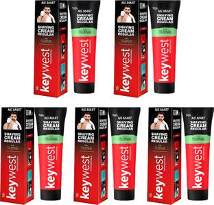 NG MART KEYWEST SHAVING CREAM RGULAR FOR INSTANT CLEAN & SMOOTH SKIN PAK OF - 120g x 5