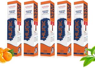 LABOLIA HUNK Classic Shaving Cream with Menthol, Jojoba Oil, Tea Tree Oil - Pack of 5 X 120gm