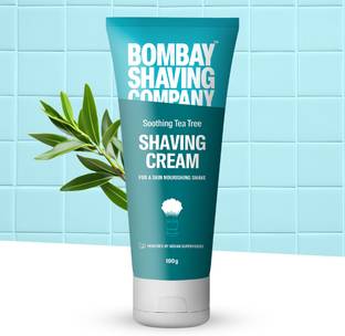 BOMBAY SHAVING COMPANY Shaving Cream with Tea Tree oil, Aloe Vera & Menthol Extracts (100g) | Rich, Creamy & Moisturizing | Made in India