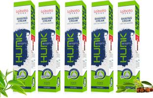 LABOLIA HUNK Antiseptic Shaving Cream with Menthol, Jojoba Oil, Tea Tree Oil - 120gm*5qty