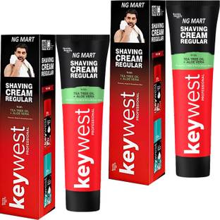 NG MART KEYWEST SHAVING CREAM RGULAR FOR INSTANT CLEAN & SMOOTH SKIN PAK OF - 120g x 2