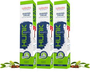 LABOLIA HUNK Antiseptic Shaving Cream with Menthol, Jojoba Oil, Tea Tree Oil - 120gm*3qty