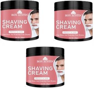 Bon Austin Shaving Cream for Men for Smooth Shave Pack of 3 of 100 grams