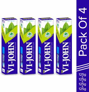 VI-JOHN Icy Mint Shaving Cream (125 g) - Pack of 4