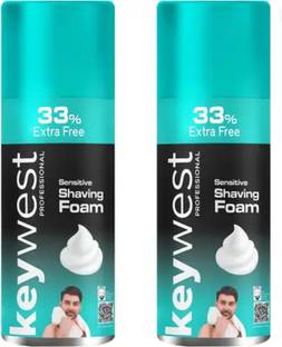 Keywest Professional Shaving Foam Sensitive Skin Pack of 2 (400 ML each)