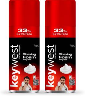 Keywest Professional Pre Shaving Foam for Men (Pack of 2)