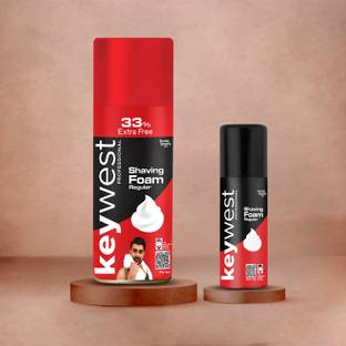 Keywest Pre Regular Shaving Foam for Men 385+50gm | Detoxifies Skin With Aloe Vera