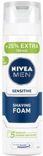 Nivea Men Sensitive Shaving Foam for Smooth Shave with Chamomile Gentle on Skin 0% Alcohol
