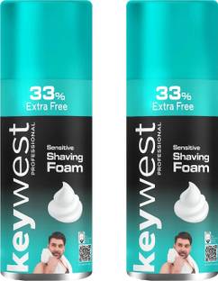 Keywest Professional Sensitive Pre-Shaving Foam for Men (Pack of 2)