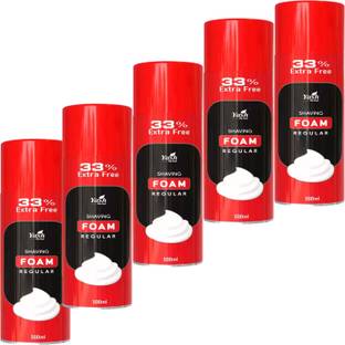 MOSKLIN YASH SHAVING FOAM REGULAR FOR MENS SHAVING PACK OF - 500ml x 5