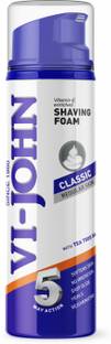 VI-JOHN 5 Action Classic Shave Foam for Oily Skin with Tea Tree Oil (Pack of 1)