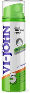 VI-JOHN 5 Action Menthol Shave Foam for Oily Skin with Tea Tree Oil (Pack of 1)