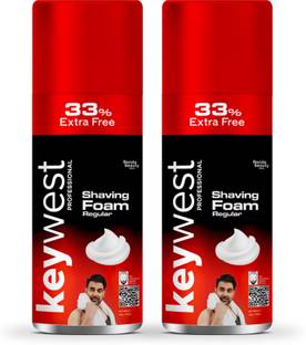 Keywest Professional Pre Shaving Foam for Men (Pack of 2)