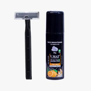 v mat SHAVING FOAM 50GM WITH RAZOR