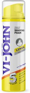 VI-JOHN 5 Action Lemon Shave Foam for Oily Skin with Tea Tree Oil (Pack of 1)