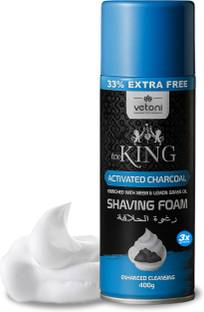 VETONI ICE KING Charcoal Shaving Foam for Men 400ml | Deep Clean & Refreshing