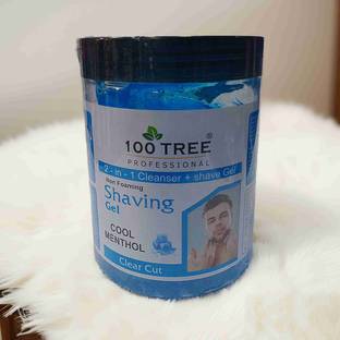 100Tree Non Foaming Shaving Gel Transparent 2 in 1-Cleanser+Shave Gel-Cool Menthol