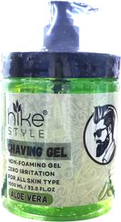 HIKE STYLES Shaving Gel 1Kg , Non Foaming Shaving Gel With Pump 1000ml (ALOEVERA)