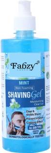 fabzy London Mint Non Foamy Shaving Gel For Men, Paraben and Sulfate Free, 500gm