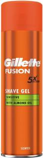 Gillette FUSION SENSITIVE SHAVING GEL WITH ALMOND OIL