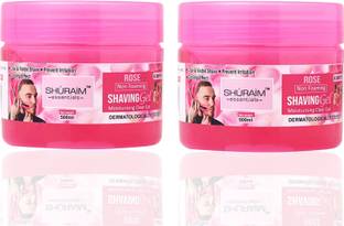 shuraim essentials Rose Shaving Gel Non Foaming Clear Cut Professional pack of 2 combo
