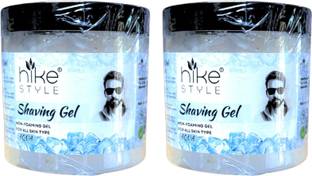 HIKE STYLES Shaving Gel 500*2 1000ML , Non Foaming Shaving Gel (AQUA) PACK OF 2PC