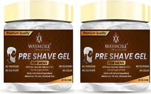 WAYMORE Pre shave gel 120 gm with aloe vera gel, vitamin C & E pack of 2