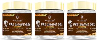 WAYMORE Pre shave gel 120 gm with aloe vera gel, vitamin C & E pack of 3