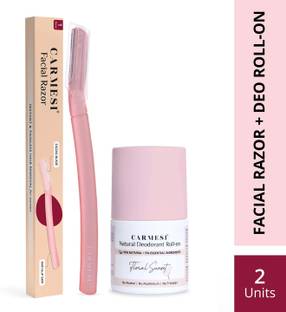 Carmesi Facial Razor & Underarm Roll On Deodorant Combo - Floral Sunset (50 ml) Deodorant Roll-on  -  For Women