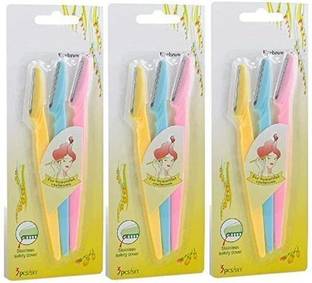 tincke Eyebrow Razor Kit, Face & Eyebrow Hair Shaper Razor Knife Shaver Trimmer Shaving Grooming Remover Kit for Fashion Women Ladies (Pack of 9), Women
