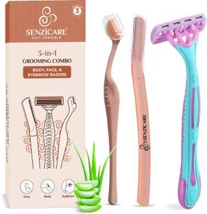 Senzicare Razors Combo (Face Razor + Eyebrow Razor + Body Razor), Women